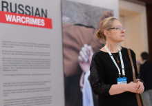 Opening of the Russian War Crimes Exhibition during Informal YES Gathering "One Year - Stay in Fight"