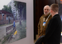 Opening of the Russian War Crimes Exhibition during Informal YES Gathering "One Year - Stay in Fight"